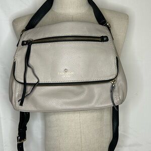 Kate Spade Cream and Black Cobble Hill Toddy Leather Shoulder Bag